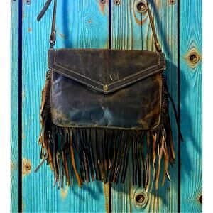 Myra Cowgirl Lover Fringe Western Bag Leather Crossbody Boho Festival Rodeo